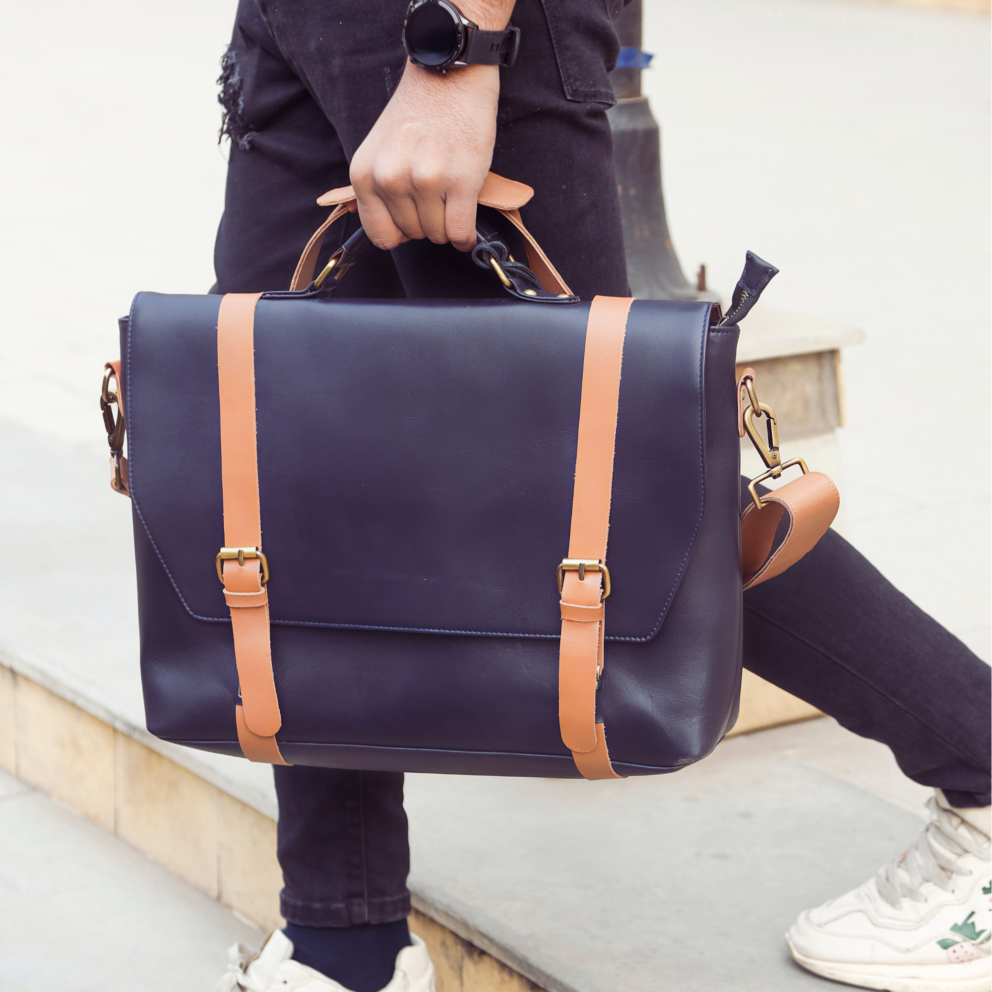 Briefcase Leather Laptop Bag